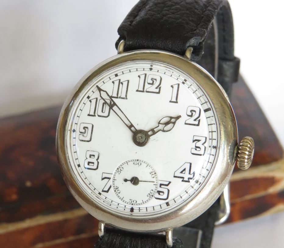 Adolph Schild trench watch c1917, dial.