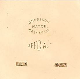 Dennison "Special" 9ct gold case.