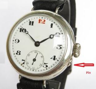 Pin set trench watch, 1914.