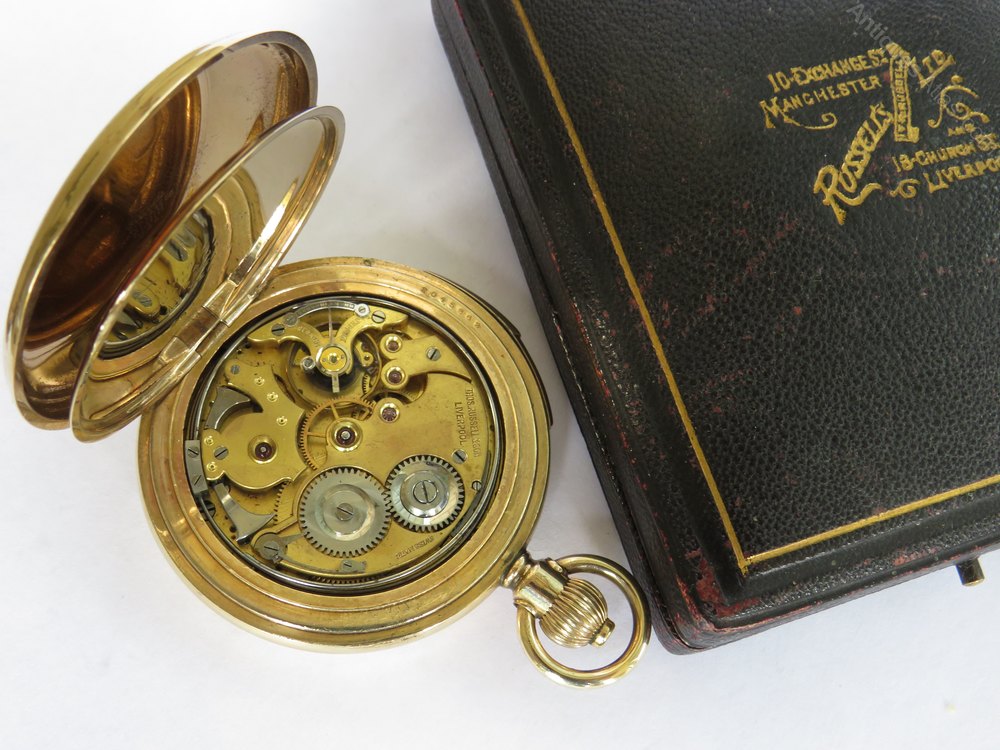 Antique Thomas Russell & Son pocket watch with a repeater complication.