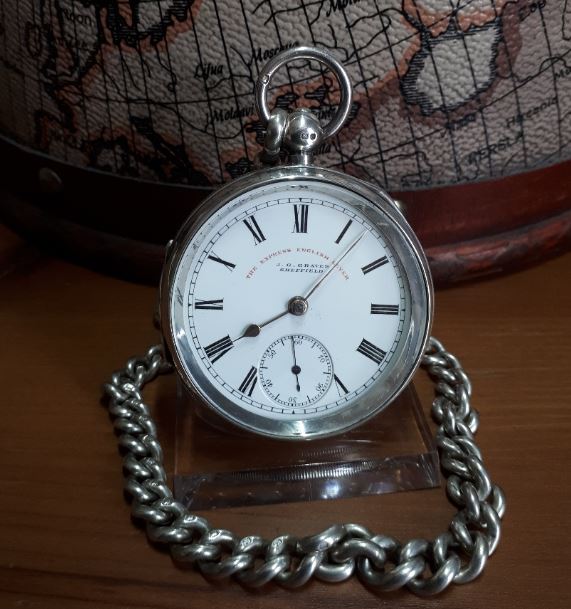 The Express English Lever silver pocket watch.