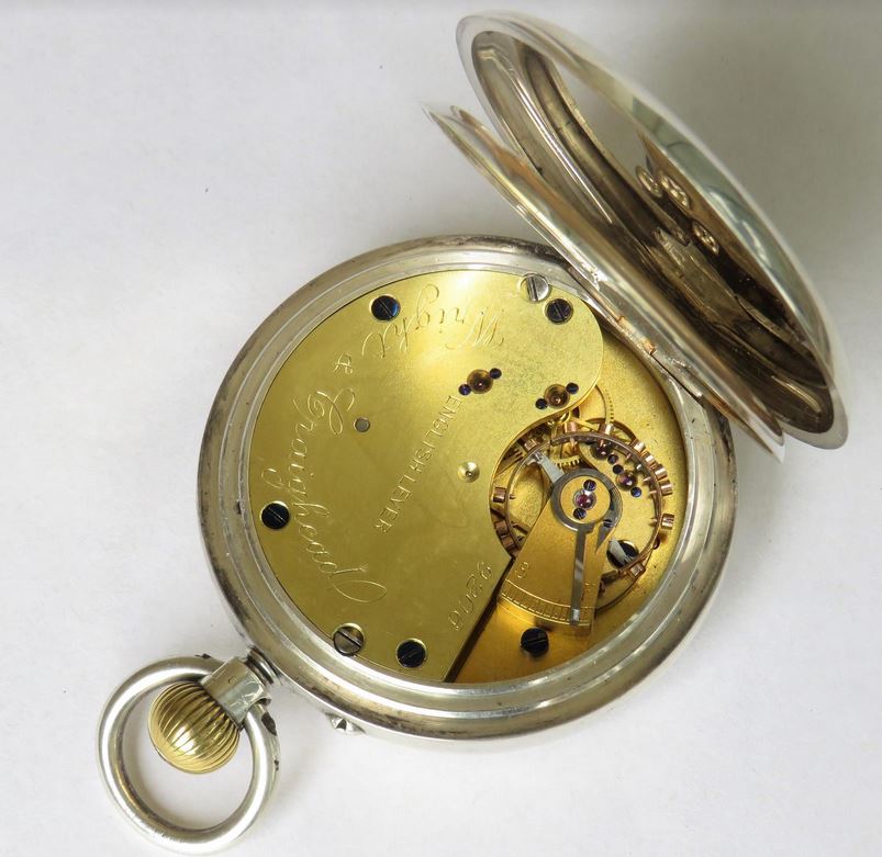 Image of English lever movement. Link to antique. Link to antique Wright & Craighead pocket watch.