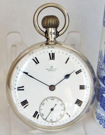 Antique Coventry Astral pocket watch, dial.