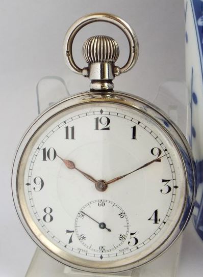 Antique silver cased pocket watch.