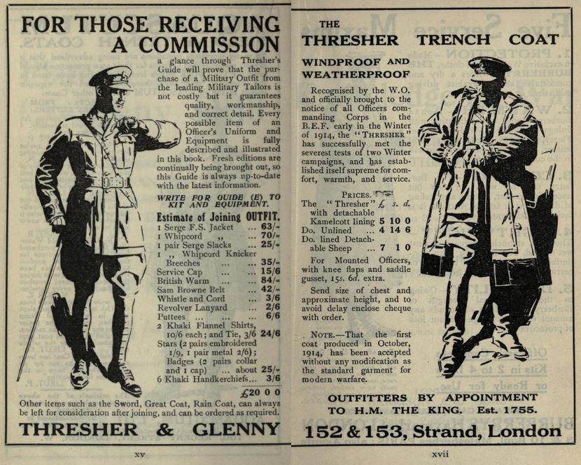 Thresher & Glenny trench watch advertisement.