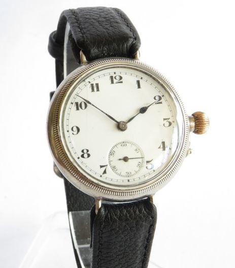 Electa trench watch from The Vintage Wrist Watch Company. Specialist antique watch dealers.