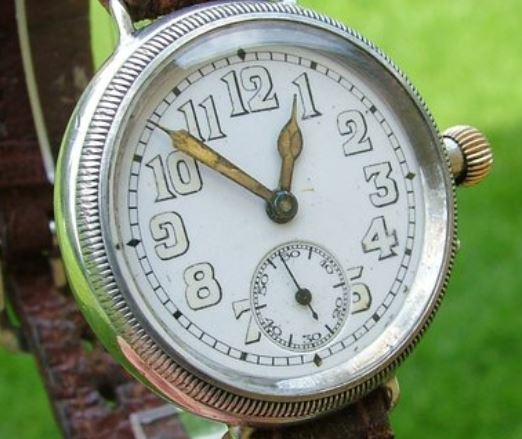Silver IWC trench watch, 1916.