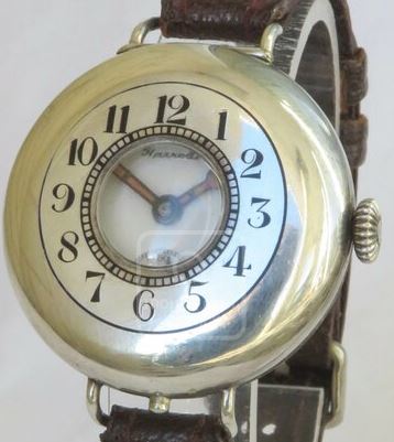 Marvin half-hunter trench watch (Harrods, c1915).