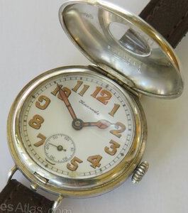 Marvin half-hunter trench watch (Harrods) dial.