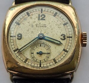 Tudor cushion cased watch, 1930s.